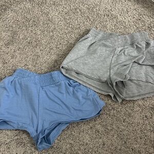 Blue and Gray Casual Shorts Set